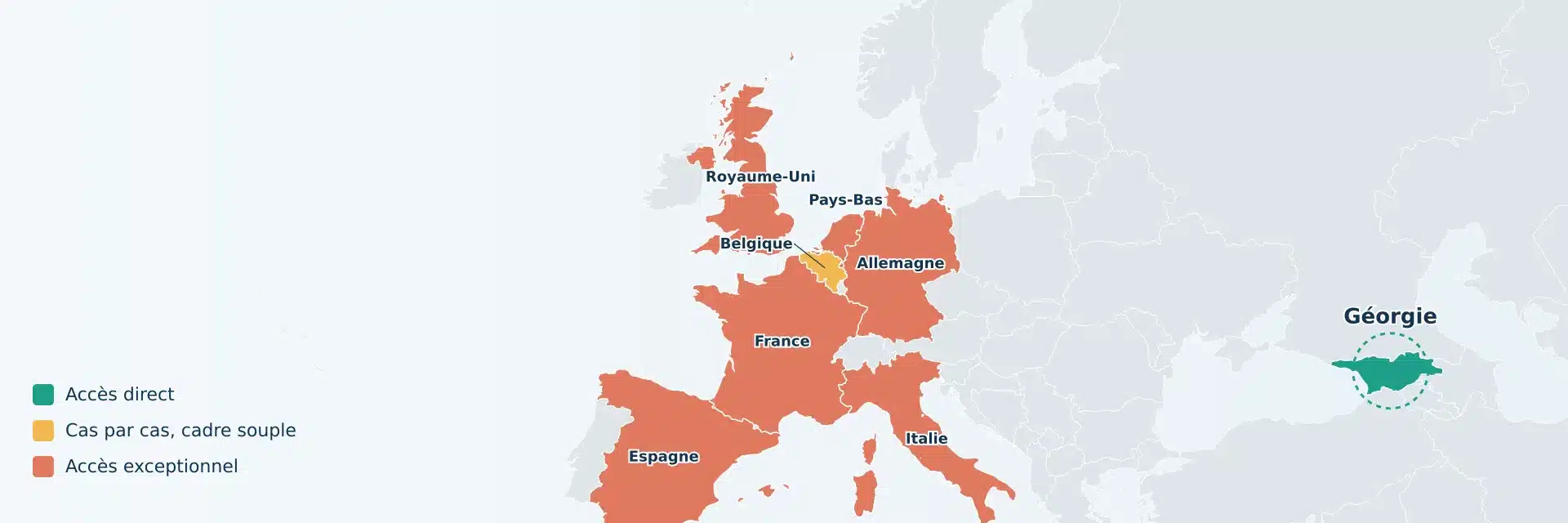 Carte de l'accès à la phagothérapie en Europe et en Géorgie